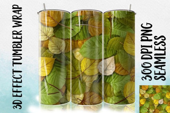 3D Birch Leaf Tumbler Wrap 3: Elevating Sublimation with Nature-Inspired Digital Assets