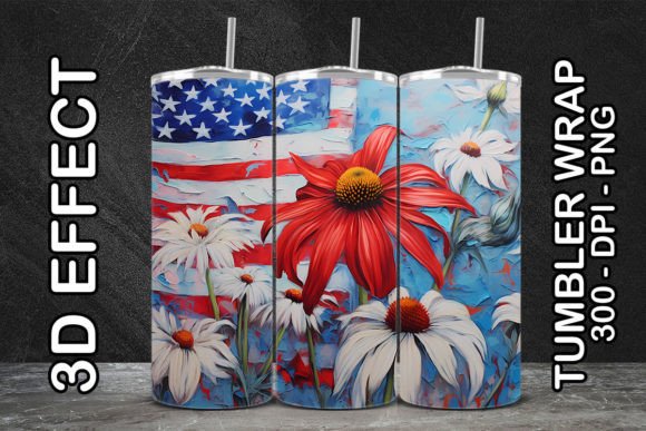 3D Coneflower Tumbler 10: Digital Sublimation Design