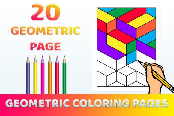 3D Geometric Coloring Pages for Kids