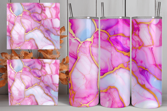 3D Pink Agate Tumbler Wrap Design Guide