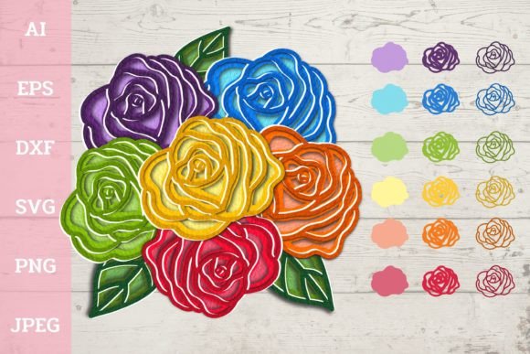 3D Pride Roses Flowers: Digital Cut Files for All