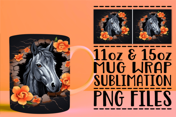 3D Wall Hole Horse Mug Wrap Art Guide