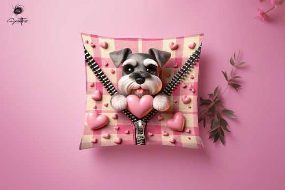 3D Zipper Dog Valentine Pillow PNG 11: Creative Applications for Personalized Holiday Decor