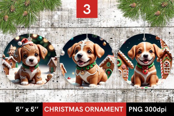 Creating Festive Decor with 3D Gingerbread Puppy Christmas Ornament Sublimation Designs