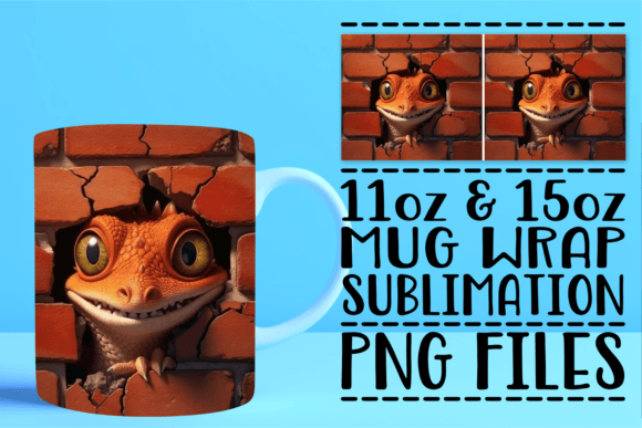 Critter Wall 3D Mugs: Sublimation Design Assets