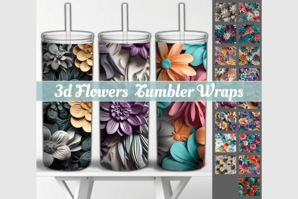 Elevate Your Sublimation Projects with the 3D Flowers Tumbler Wraps Bundle