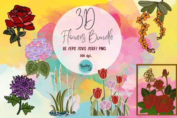 Elevating Craft Projects with the 3D Layered Flowers Bundle