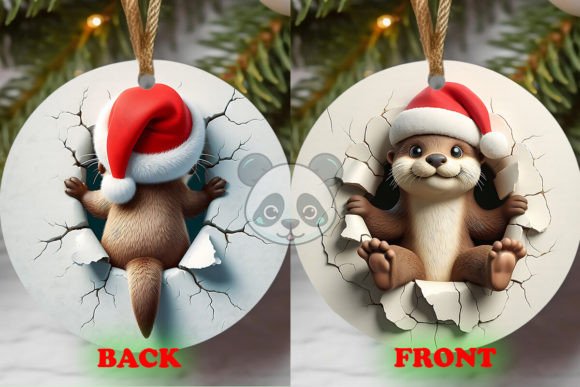 Elevating Holiday Merchandise: The Strategic Value of the Cute Otter 2 Side 3D Christmas Ornament Digital Asset
