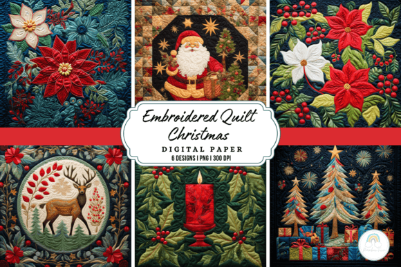 Evaluating 3D Embroidered Quilt Christmas Designs for Digital Crafting and Print Projects