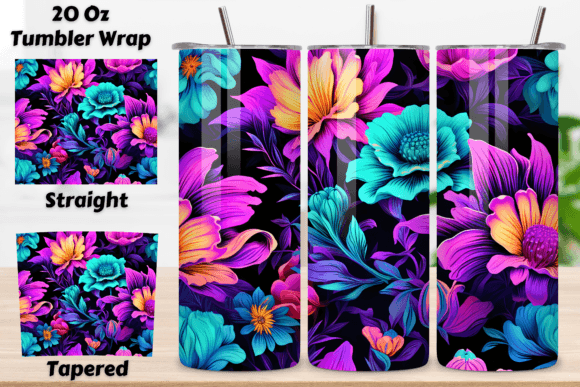 Evaluating 3D Pink Flowers Tumbler Wrap Neon for Sublimation Projects