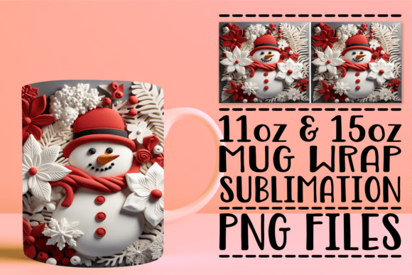 Festive 3D Christmas Spirit Mug Sublimat: Elevating Holiday Drinkware Design