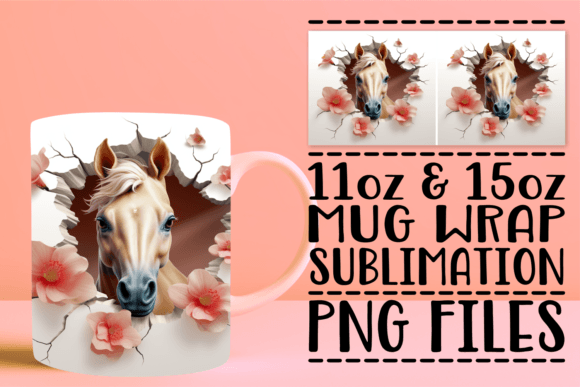 Floral Horse 3D Wall Mug Art: Sublimation Guide