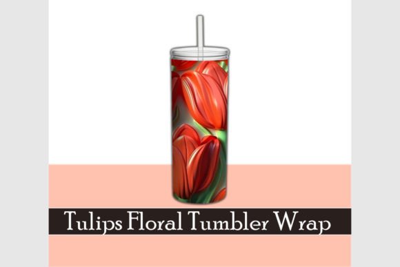 Red Tulips 3D Floral Tumbler Wrap Guide