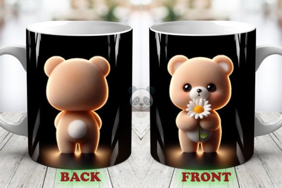Teddy Bear Both Side 3D Mug Wrap Set